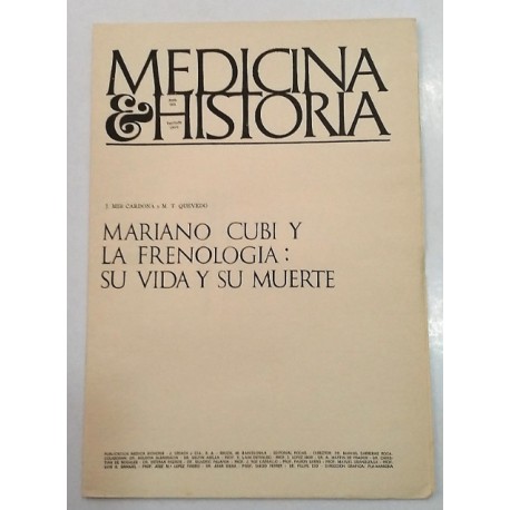 MARIANO CUBI Y LA FRENOLOGÍA : SU VIDA Y SU MUERTE