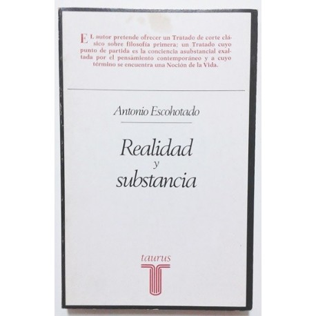 REALIDAD Y SUBSTANCIA