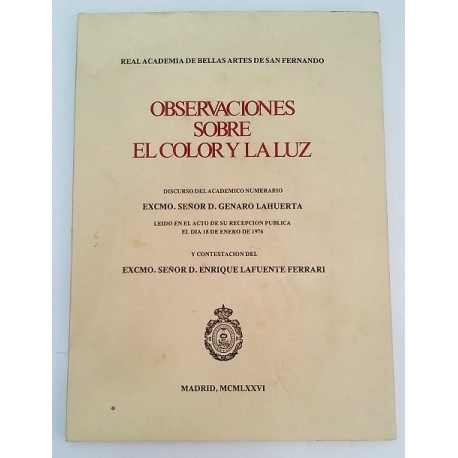 OBSERVACIONES SOBRE EL  COLOR Y LA LUZ